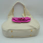Slouchy Hobo Shoulder Bag with Dimensional Rose Applique - Shoulder Bag