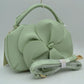 Sculptural Floral Accent Satchel – Convertible Textured Crossbody Bag - Mint - Crossbody Bags