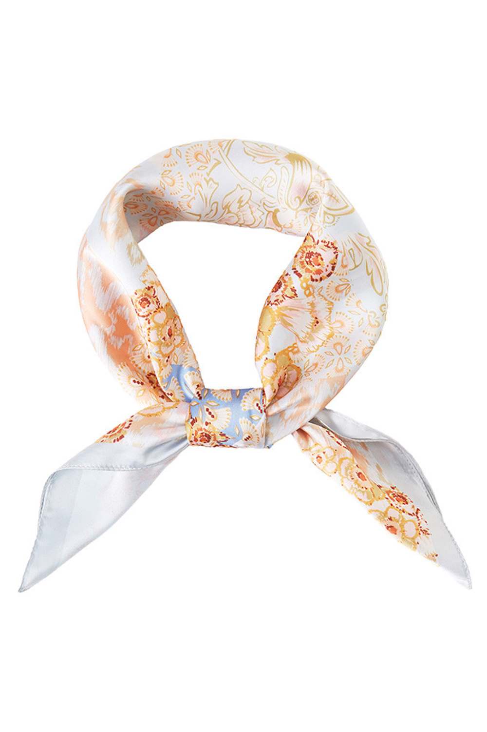 Aqua Elevate your summer style with this vibrant Abstract Floral Print Bandana Scarf. Crafted from lightweight 100% polyester, this versatile 27.5" x 27.5" square scarf is perfect for warm weather wear. Tie it around your neck, wear it as a headwrap, or style it as a chic accessory the possibilities are endless. The breathable fabric keeps you cool while the eye-catching floral design adds a pop of color to any outfit. Ideal for beach days, casual outings, or festival season.
