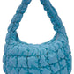 Aqua Compact quilted bag crafted from durable 100% polyester with a timeless solid design. Measuring 8.7" x 11.8" x 3.15", it's the perfect size for everyday essentials, travel accessories, or as a versatile organizer. The quilted texture adds visual interest and subtle structure. Ideal for on-the-go convenience with a sleek, minimalist aesthetic that pairs effortlessly with any outfit.