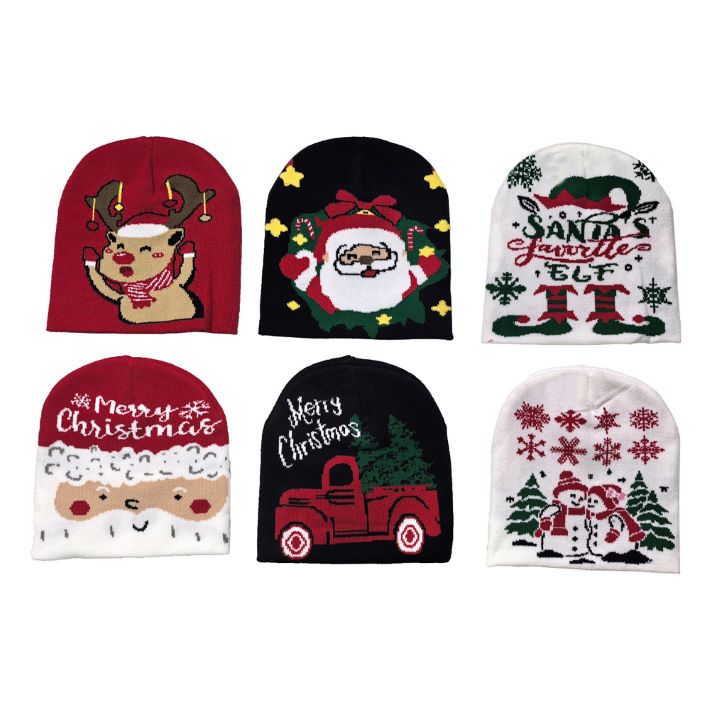Spread holiday cheer with this Christmas knit beanie featuring a playful reindeer design. Perfect for winter festivities, parties, or gifting, this cozy hat combines seasonal charm with warmth and comfort, making it an essential accessory for the holiday season.