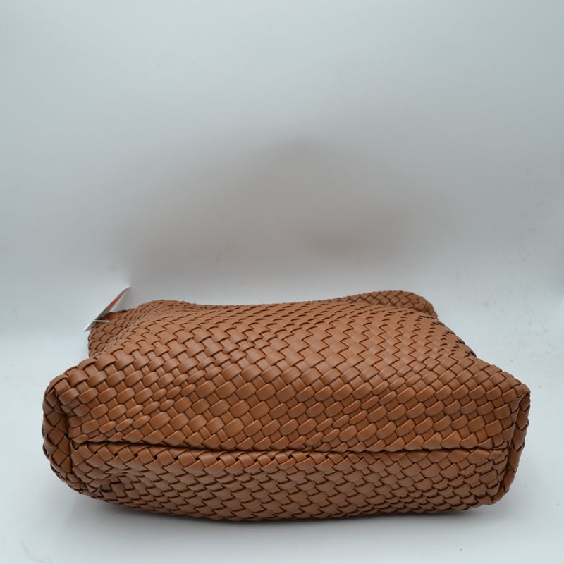 Woven Slouchy Shoulder Bag with Matching Zipper Pouch Set - Shoulder Bag