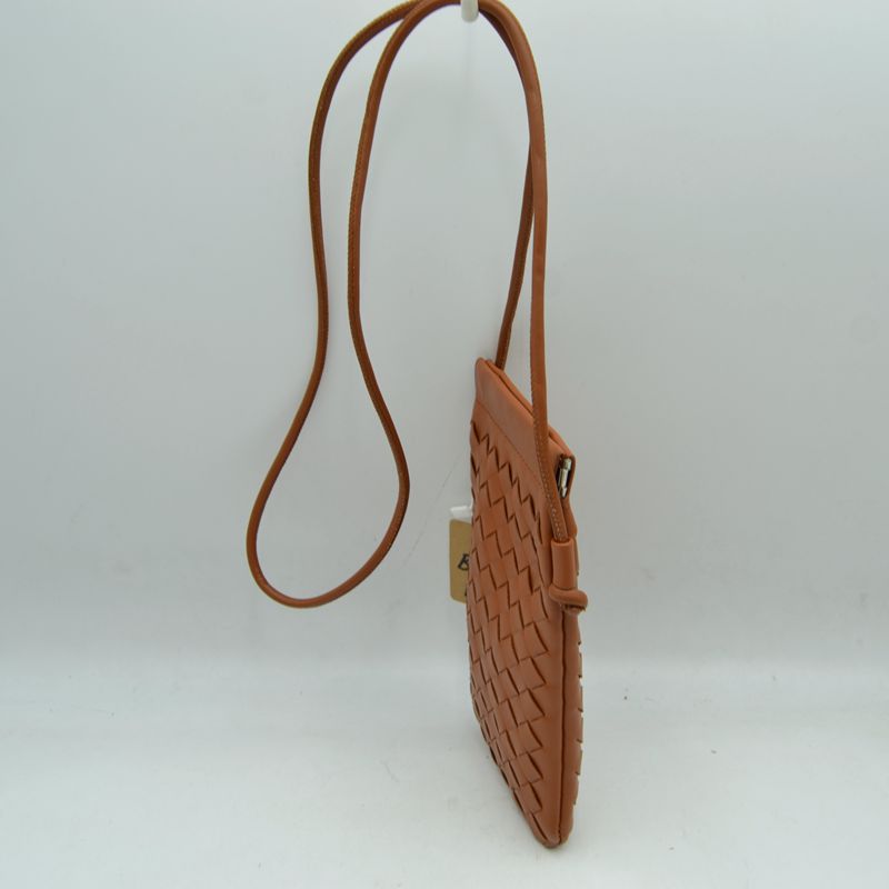 Woven Texture Vertical Phone Pouch Crossbody Bag with Cord Strap - Crossbody Bag