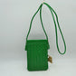 Woven Texture Vertical Phone Pouch Crossbody Bag with Cord Strap - Kelly Green - Crossbody Bag