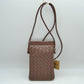 Woven Texture Vertical Phone Pouch Crossbody Bag with Cord Strap - Steel - Crossbody Bag