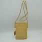 Woven Texture Vertical Phone Pouch Crossbody Bag with Cord Strap - Tan - Crossbody Bag