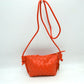 Woven Texture Small Crossbody Bag with Top Zipper and Cord Strap - Orange - Crossbody Bag