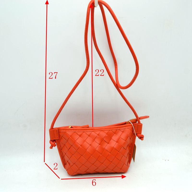 Woven Texture Small Crossbody Bag with Top Zipper and Cord Strap - Crossbody Bag