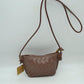 Woven Texture Small Crossbody Bag with Top Zipper and Cord Strap - Steel - Crossbody Bag