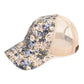 C.C Flower-Patterned Mesh Baseball Cap 100% Polyester