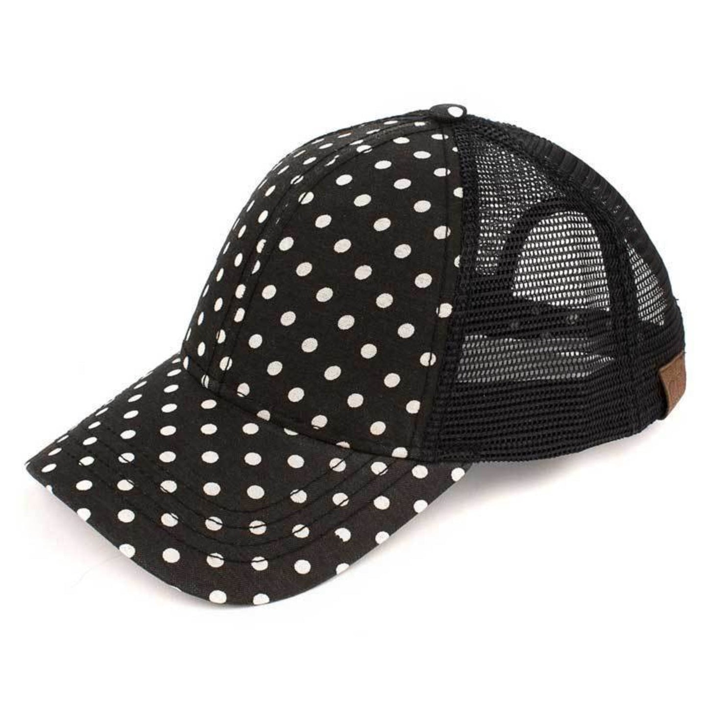 C.C Dot Printed Mesh Baseball Cap 100% Polyester