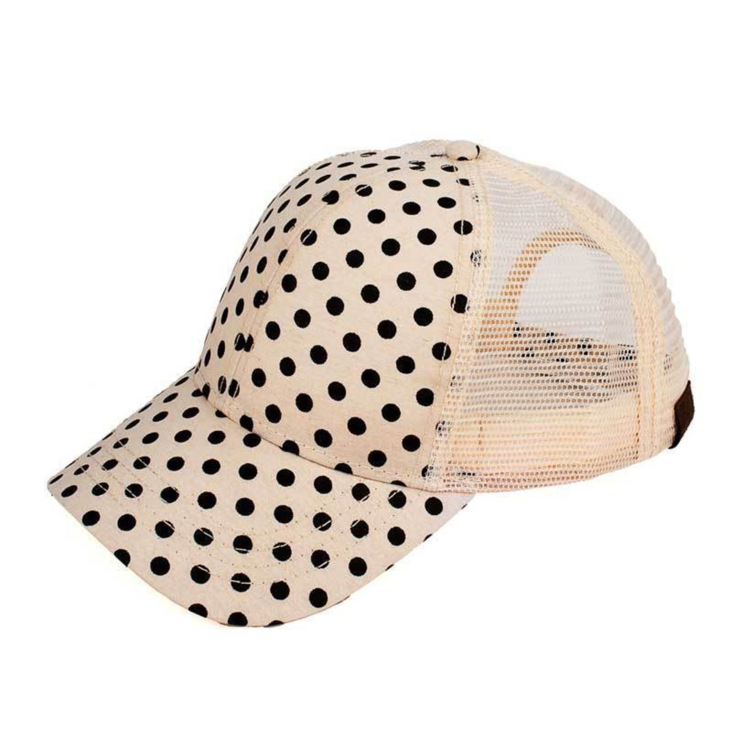 C.C Dot Printed Mesh Baseball Cap 100% Polyester