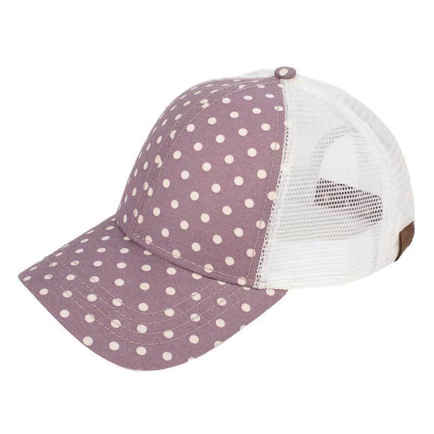 C.C Dot Printed Mesh Baseball Cap 100% Polyester