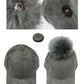 C.C Suede Baseball Cap With Fur Pom Pom 100% Polyester