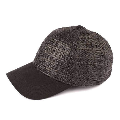 C.C Paper Straw Baseball Hat With Suede Brim