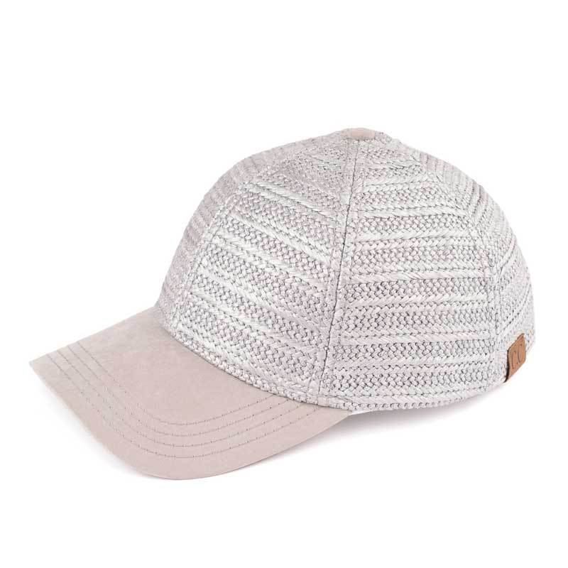 C.C Paper Straw Baseball Hat With Suede Brim