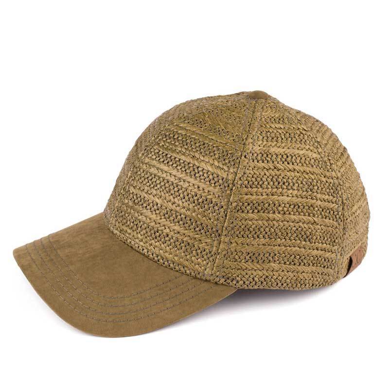 C.C Paper Straw Baseball Hat With Suede Brim