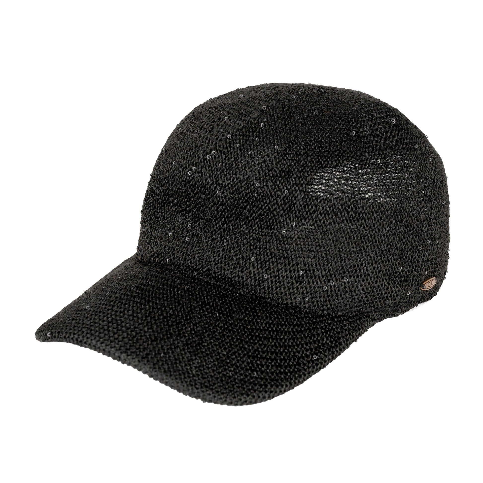 C.C Basecall Cap With Sequin - Black - Baseball Caps