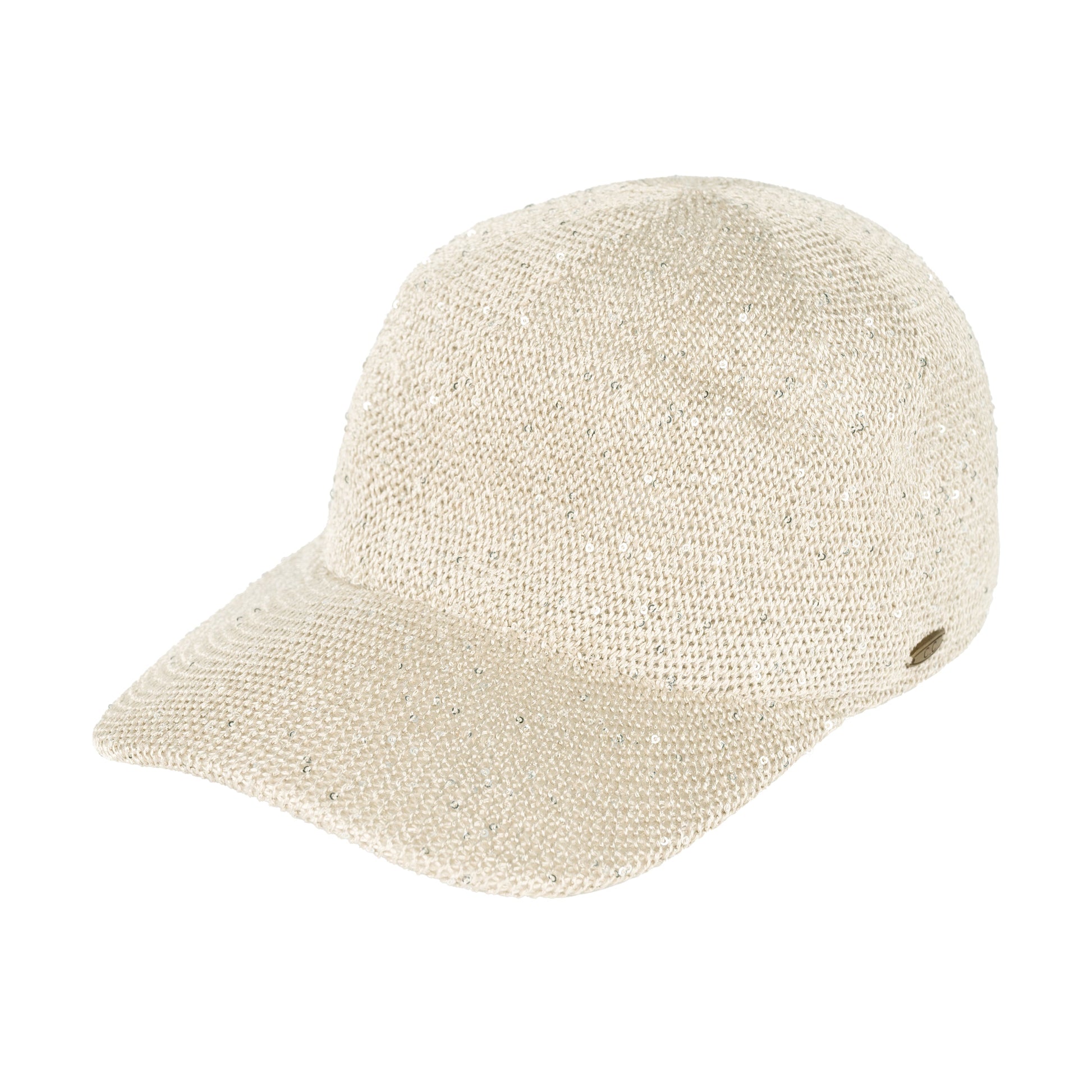C.C Basecall Cap With Sequin - Pearl - Baseball Caps