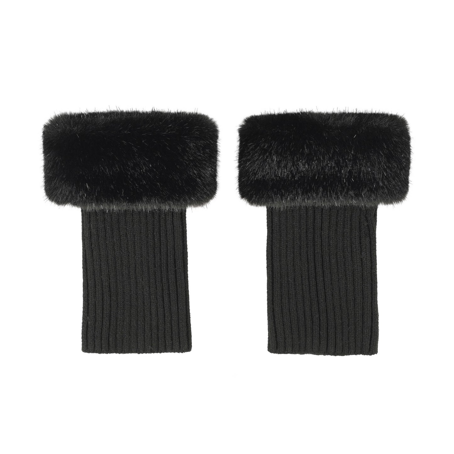 C.C Metallic Glitter Short Fur Knit Boot Cuffs