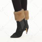 C.C Metallic Glitter Short Fur Knit Boot Cuffs
