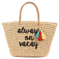 C.C Natural Straw Summer Tote Bag