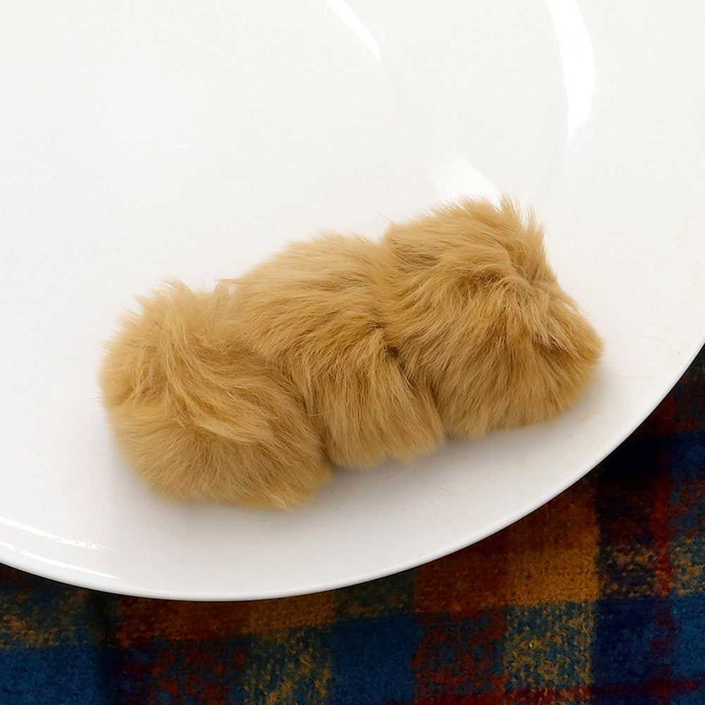Madeline Love Brown Faux Fur Triple Pom Pom Barrette - Hair Accessories