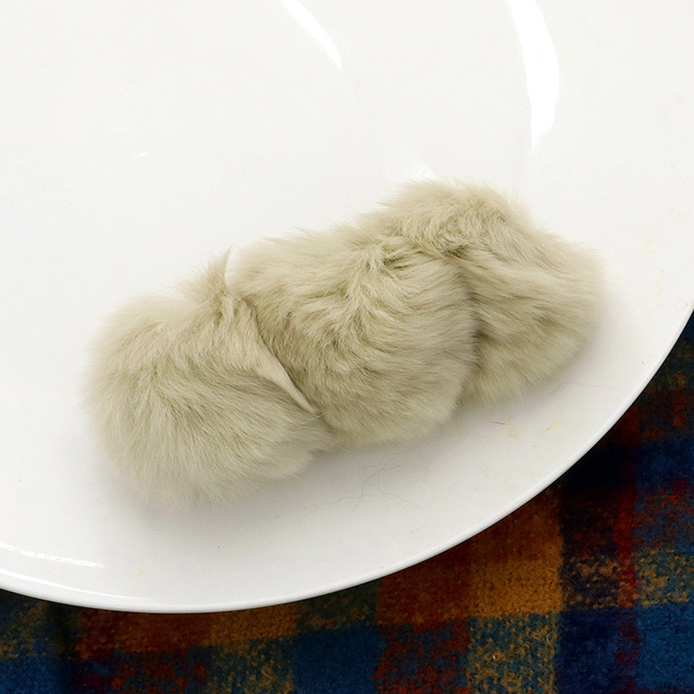 Madeline Love Cream Faux Fur Triple Pom Pom Barrette - Hair Accessories