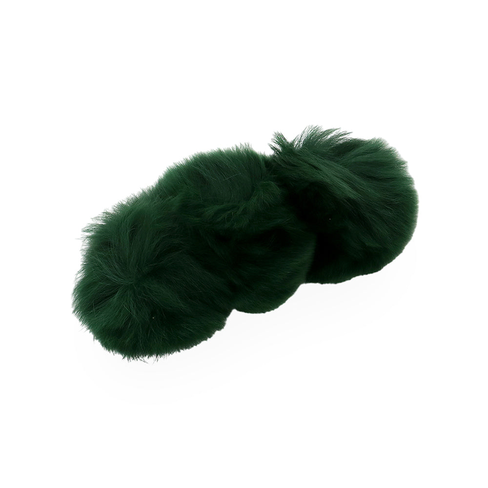 Madeline Love Green Faux Fur Triple Pom Pom Barrette - Hair Accessories - extra