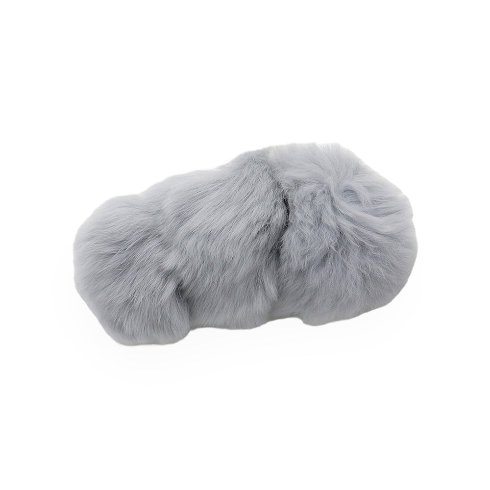 Madeline Love Gray Faux Fur Triple Pom Pom Barrette - Hair Accessories - extra