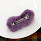 Madeline Love Lavender Faux Fur Triple Pom Pom Barrette - Hair Accessories - desc