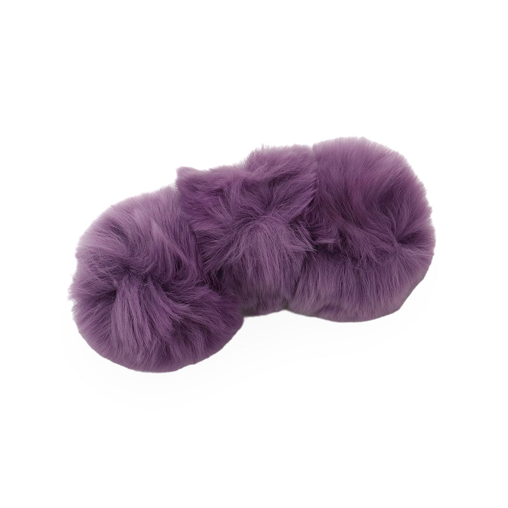 Madeline Love Lavender Faux Fur Triple Pom Pom Barrette - Hair Accessories - extra