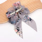 Madeline Love Gray Oversized Sheer Floral Print Bow Barrette - Hair Accessories - desc