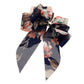 Madeline Love Navy Oversized Sheer Floral Print Bow Barrette - Hair Accessories - extra