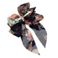 Madeline Love Navy Oversized Sheer Floral Print Bow Barrette - Hair Accessories - extra
