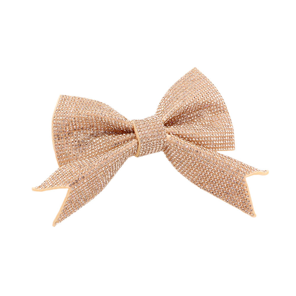 Madeline Love Topaz Sparkly Bling Stone Bow Hair Barrette - Hair Accessories - extra