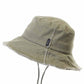 C.C Washed Denim Bucket Hat Detachable Drawstring 3" Brim 100% Cotton
