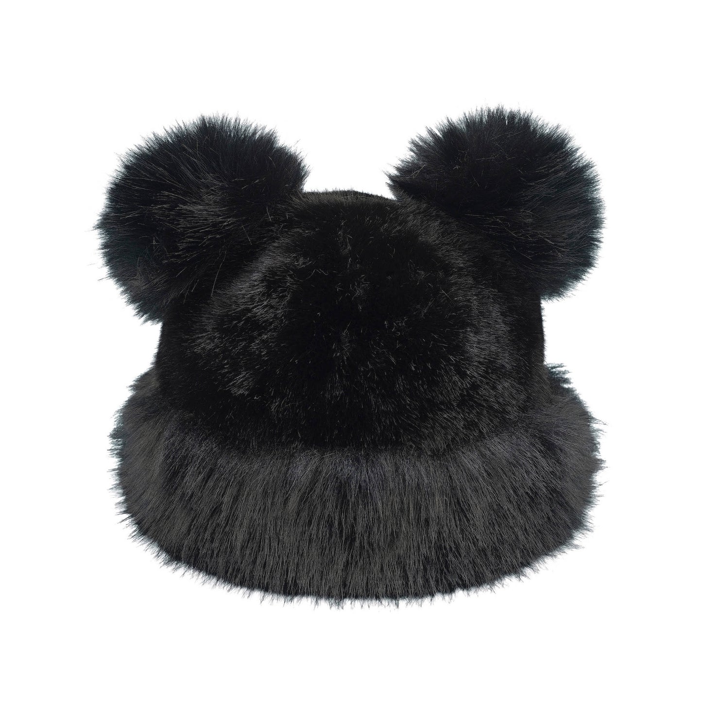 C.C Faux Fur Double Pom Bucket Hat