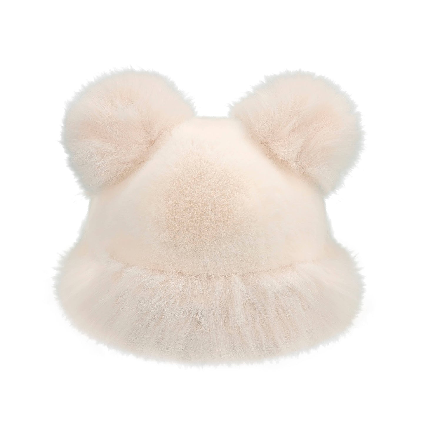 C.C Faux Fur Double Pom Bucket Hat