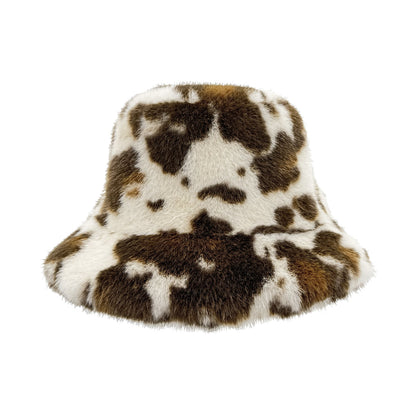 C.C Cow Faux Fur Bucket Hat