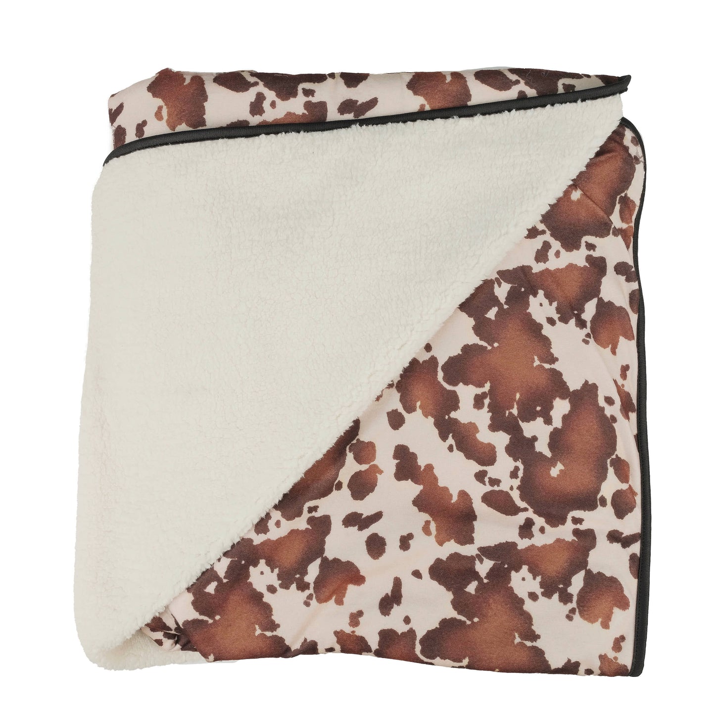 C.C Cow Print Pattern Throw Blanket With Sherpa