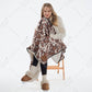 C.C Cow Print Pattern Throw Blanket With Sherpa