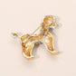 Madeline Love White Gold Dipped Enamel Poodle Dog Pin Brooch - Brooches - extra