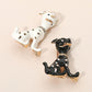 Madeline Love White Gold Dipped Enamel Spotted Dog Pin Brooch - Brooches - extra