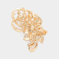 Madeline Love Cream, Gold Pearl Embellished Bouquet Pin Brooch - Brooches - desc