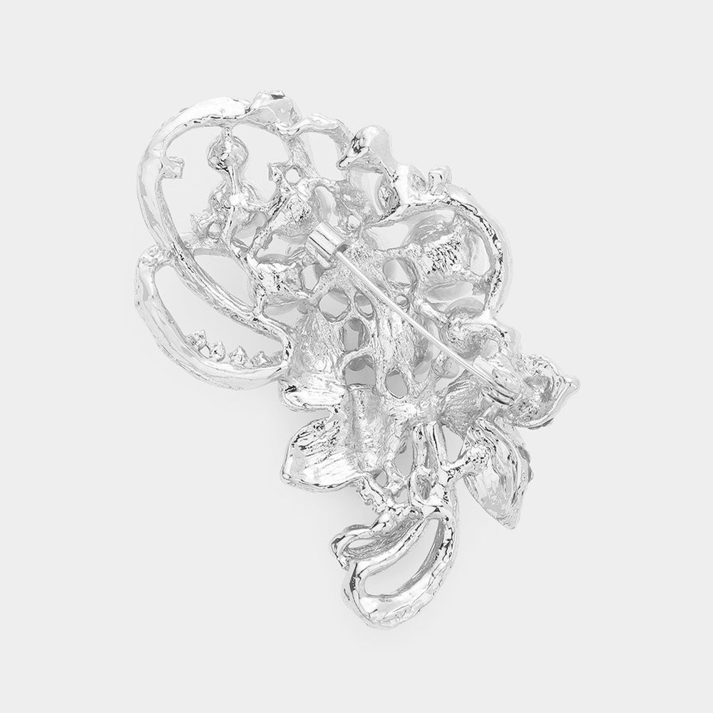 Madeline Love Hematite Pearl Embellished Bouquet Pin Brooch - Brooches - desc