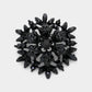 Madeline Love Jet Black Bubble Stone Cluster Snowflake Pin Brooch - Brooches