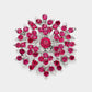 Madeline Love Fuchsia Bubble Stone Cluster Snowflake Pin Brooch - Brooches
