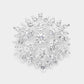 Madeline Love Clear, Silver Bubble Stone Cluster Snowflake Pin Brooch - Brooches