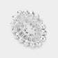 Madeline Love Clear, Silver Glass crystal cluster oval brooch - Brooches - desc